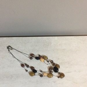 NY earth tone multi strand bead necklace